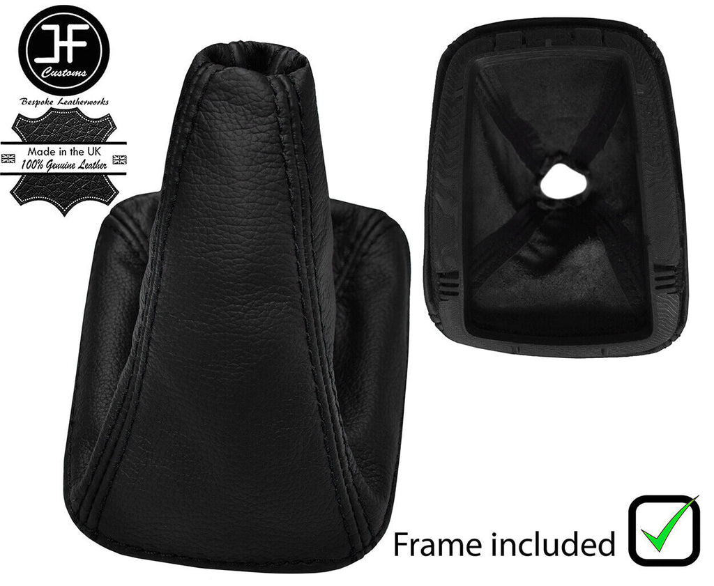 BLACK STITCH LEATHER MANUAL GEAR GAITER+PLASTIC FRAME FOR SAAB 9-5 95 98-10