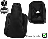 BLACK STITCH LEATHER MANUAL GEAR GAITER+PLASTIC FRAME FOR SAAB 9-5 95 98-10