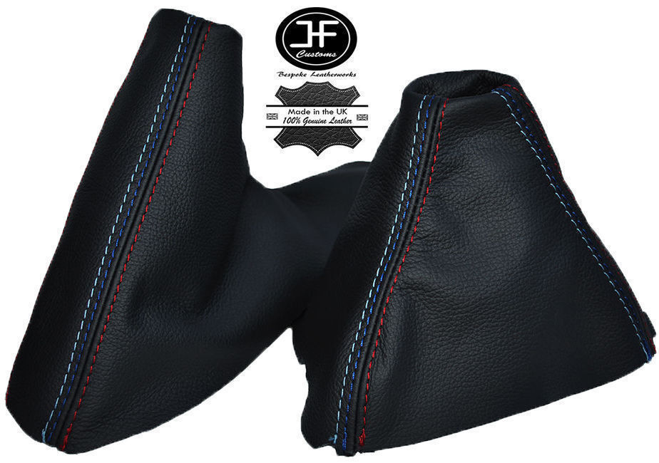 FITS BMW E90 E91 E92 E93 2005-2013 LEATHER GEAR HANDBRAKE GAITERS SET TRI STITCH