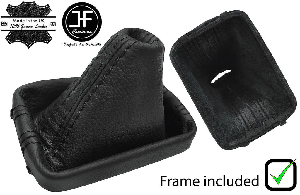 BLACK STITCH LEATHER AUTOMATIC DSG GAITER + PLASTIC FRAME FOR VW POLO 6R 09-14