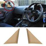 CREAM ST 2X WING MIRROR DOOR TRIM COVER+PLASTIC FRAMES FITS NISSAN SKYLINE R33