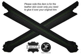 GREEN STITCH 2X A PILLAR LEATHER SKIN COVERS FITS PORSCHE 914 1970-1976