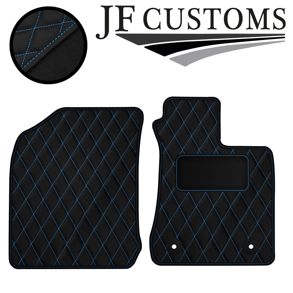 L BLUE DIAMOND STITCH VINYL 2X TAILORED FLOOR CARPET FOR TOYOTA HILUX 11-17 JF1