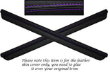 PURPLE STITCH 2X DOOR SILL TRIM LEATHER SKIN COVER FITS NISSAN SKYLINE R33 93-98