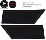 RED STITCH 2X REAR DOOR CARD SUEDE COVERS FOR BMW 3 SERIES E36 COUPE 91-98