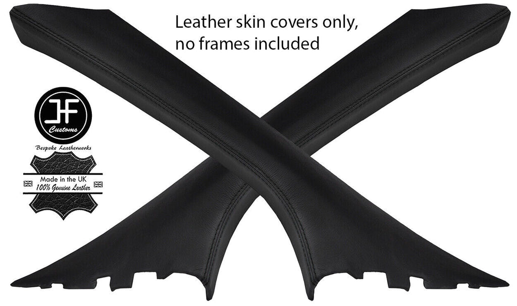 BLACK STITCH 2X A PILLAR REAL LEATHER COVERS FITS DODGE CALIBER 2006-2011