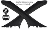 BLACK STITCH 2X A PILLAR REAL LEATHER COVERS FITS DODGE CALIBER 2006-2011