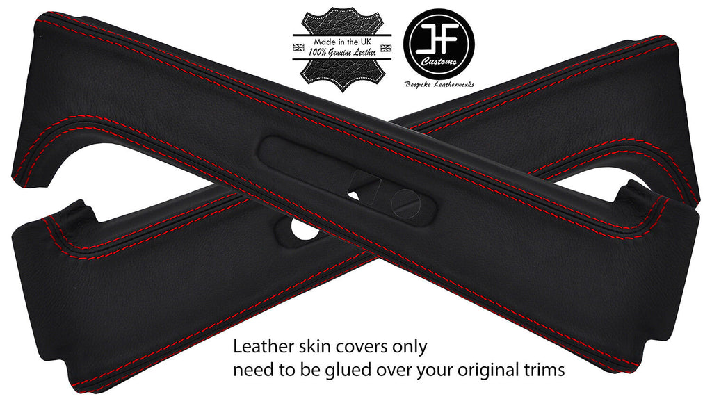 RED STITCH 2X B PILLAR LEATHER COVERS FITS BMW 3 SERIES E36 COMPACT 1993-2000