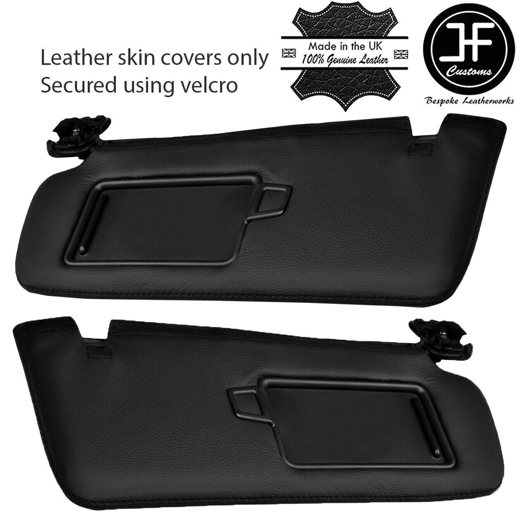 BLACK STITCHING 2X SUN VISORS LEATHER COVERS FITS KIA STINGER 2017-2019