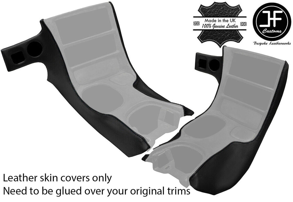 BLACK STITCH SIDE CONSOLE BEZEL SURROUND LEATHER COVERS FOR CORVETTE C5 97-04