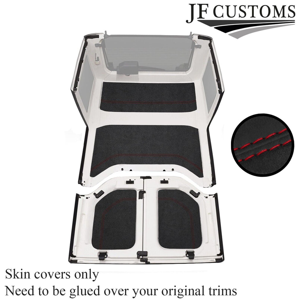 D RED STITCH D GREY LUXE SUEDE HEADLINER COVER FOR JEEP WRANGLER JK 11-17 4 DR