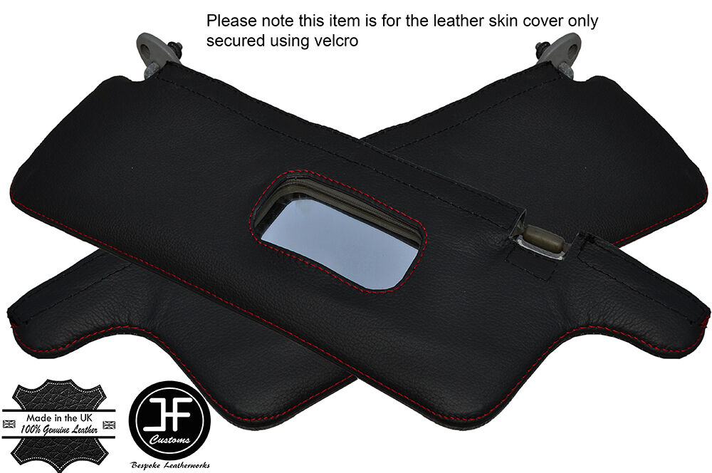 RED STITCHING 2X SUN VISORS LEATHER COVERS FITS HONDA CRX 1988-1991 CUSTOM NEW