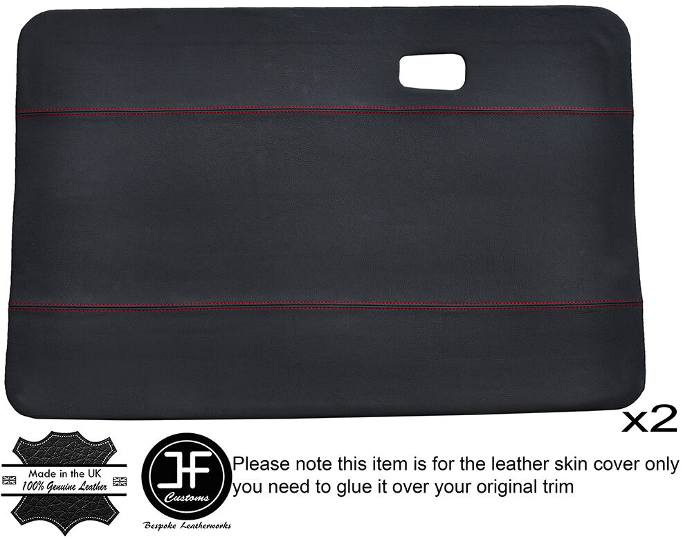 RED STICH 2X FULL FRONT DOOR CARD LEATHER COVERS FITS VW BEETLE CLASSIC 1970s