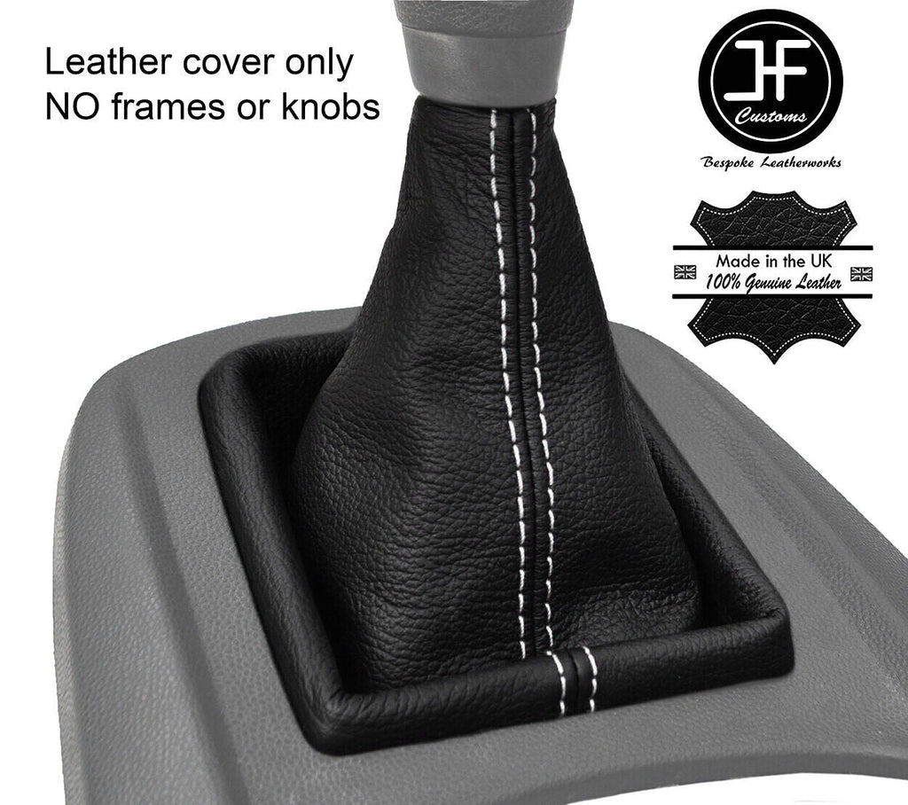 WHITE DOUBLE STITCH FITS FORD FIESTA MK7 2008-2013 GEAR STICK GAITER LEATHER