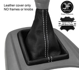 WHITE DOUBLE STITCH FITS FORD FIESTA MK7 2008-2013 GEAR STICK GAITER LEATHER
