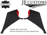 D RED & BLACK LEATHER 2X REAR C PILLAR COVERS FITS BMW 3 SERIES F30 11-18 SALOON