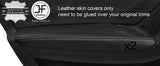 BLACK TOP GRAIN LEATHER 2X REAR DOOR ARMREST COVERS FITS AUDI A4 B8 2008-2015