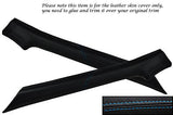 BLUE STITCHING FITS VW GOLF MK1 CADDY 2X WINDSCREEN PILLAR LEATHER COVERS