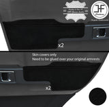 BLACK STITCH 4X SUEDE DOOR ARMREST COVERS FOR RANGE ROVER VOGUE 2002-2006