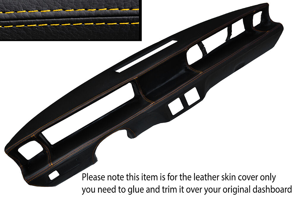 YELLOW STITCH DASH DASHBOARD LEATHER SKIN COVER FITS FIAT X1/9 X19 1974-1978