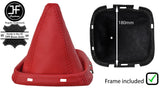 RED REAL LEATHER GEAR GAITER WITH PLASTIC FRAME FITS NISSAN NAVARA 2005-2012