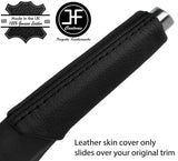 BLACK STITCH REAL LEATHER HANDBRAKE HANDLE COVER FITS VW POLO 2014-2017