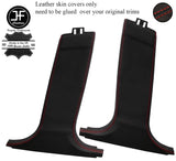 RED  STITCH 2X LOWER B PILLAR LEATHER COVERS FOR BMW 5 SERIES F10 F11 10-16
