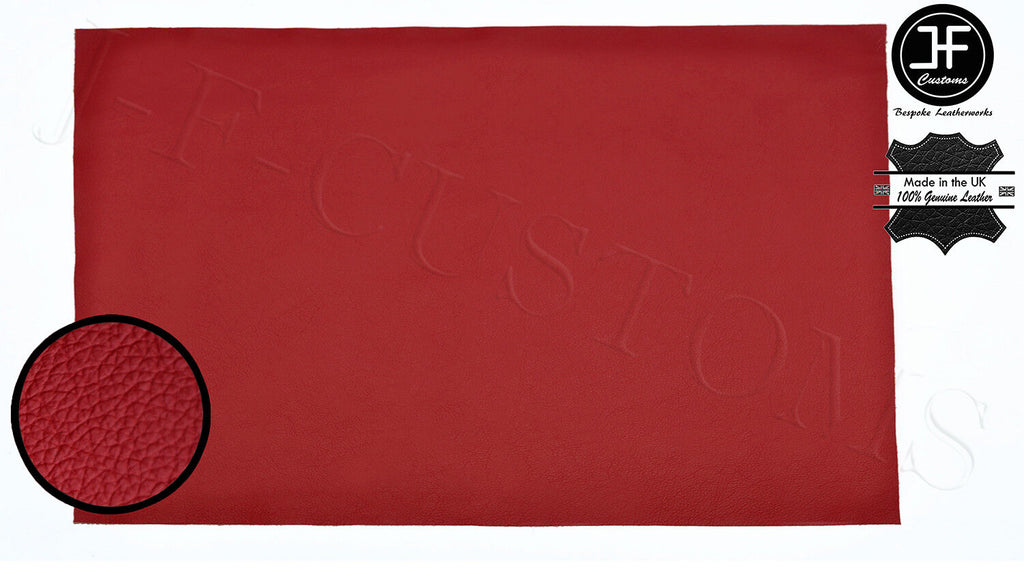 DARK RED LEATHER 25cm x 50cm QUALITY TOP GRAIN GENUINE LEATHER CRAFTS AUTOMOTIVE