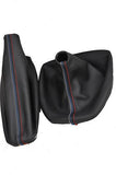 FITS BMW E60 E61 2008-2010 MANUAL  GEAR AND HANDBRAKE LEATHER SET TRI STITCHING