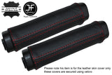 RED STITCH 2X FRONT DOOR HANDLE LEATHER COVERS FITS HUMMER H2 2003-2007