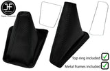 BLACK STITCH CARBON VINYL GAITERS+FRAME+TOP RING FOR NISSAN SKYLINE R32 89-1993