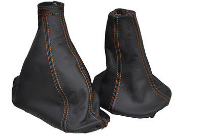 FITS FIAT MAREA GEAR + HANDBRAKE GAITER ORANGE STITCHING CUSTOM NEW MADE IN UK