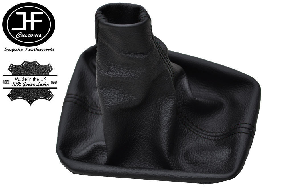 BLACK STITCHING FITS SEAT IBIZA III 2002-2008 BLACK GEAR GAITER REAL LEATHER