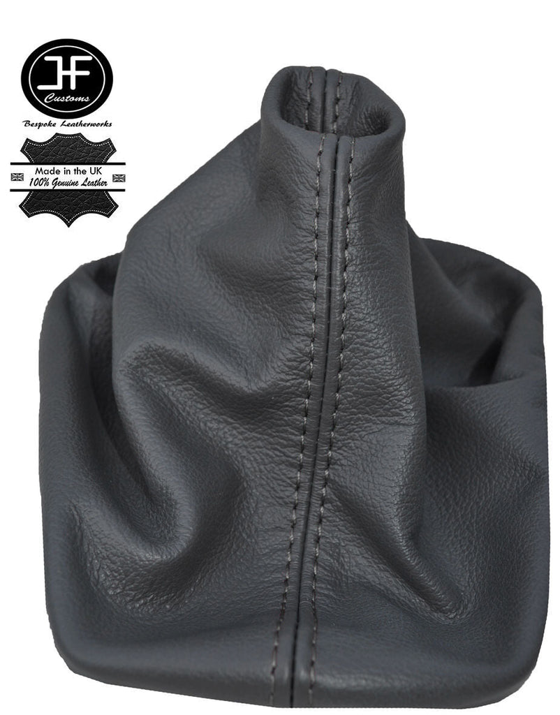 GREY STITCH FOR VW POLO 9N 9N2 2002-2009 DARK GREY REAL LEATHER GEAR GAITOR