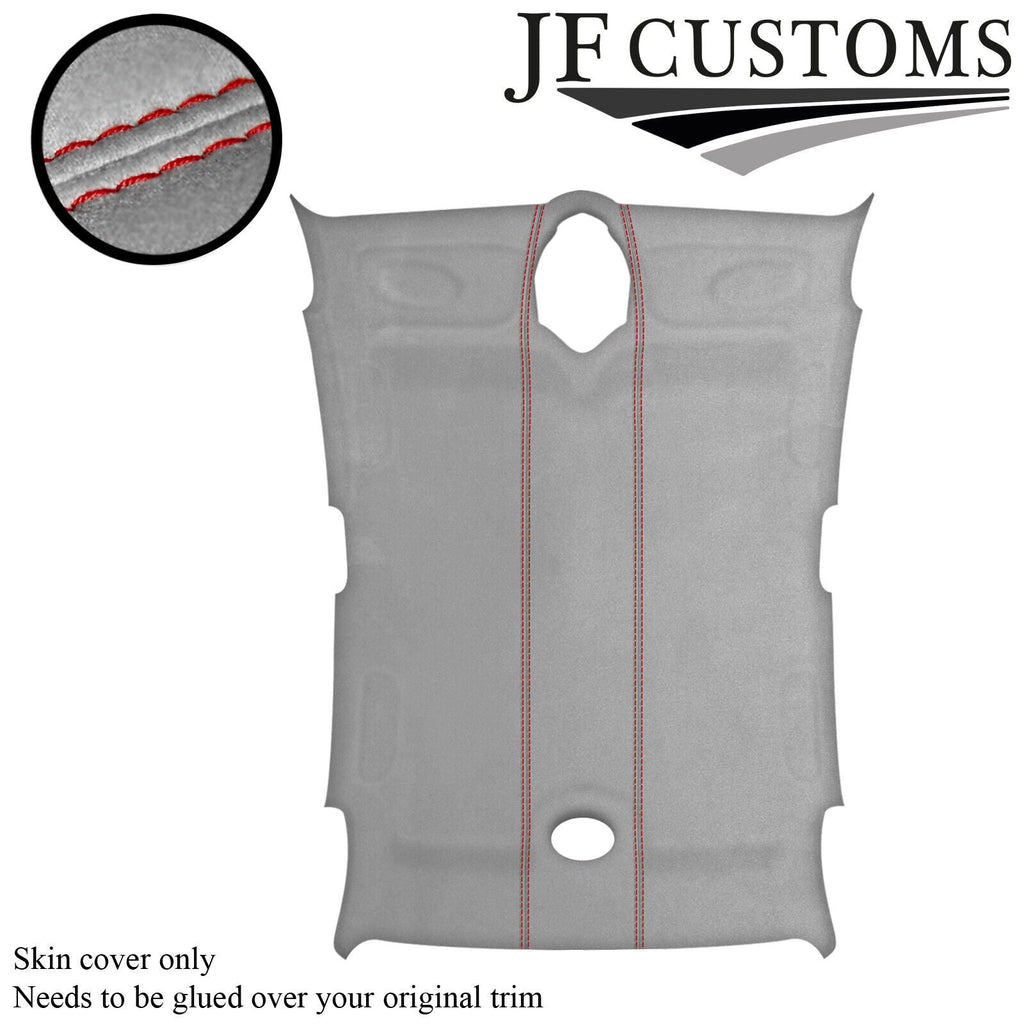 RED STITCH L GREY LUXE- SUEDE ROOF HEADLINER COVER FOR ROVER 75 1999-2005