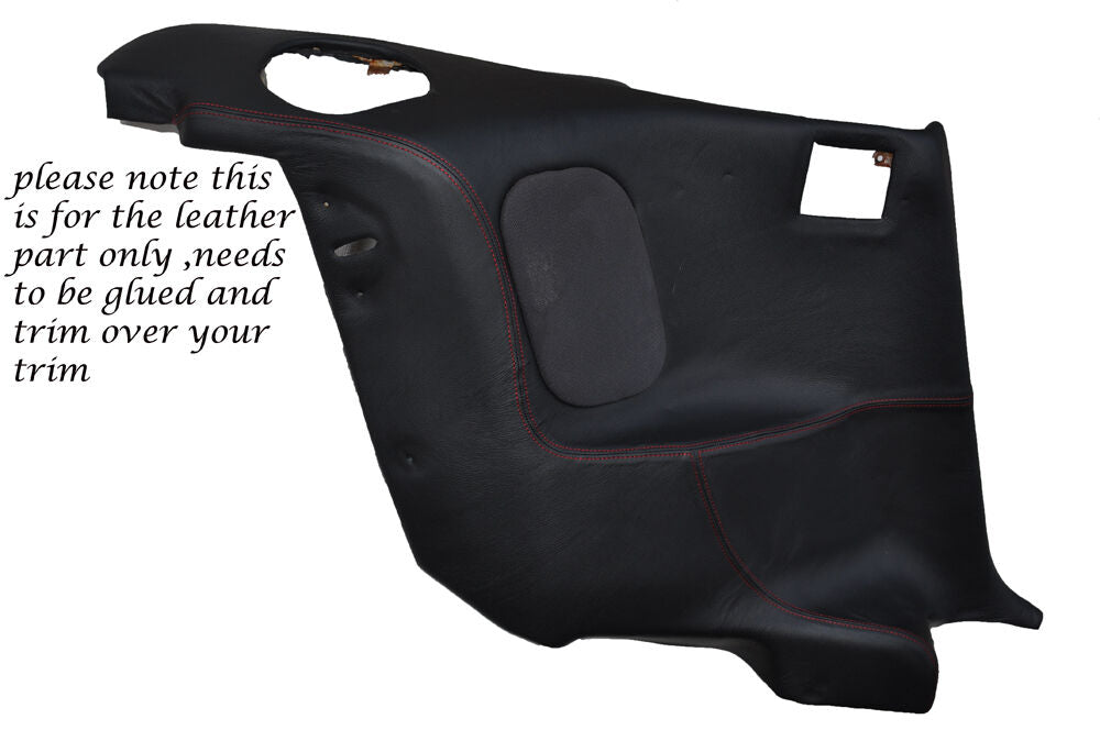 RED STITCH 2X REAR DOOR CARDS LEATHER COVERS FITS MITSUBISHI GTO 3000GT 92-99