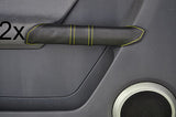 yellow stitch FITS SMART FORFOUR MERCEDES 2X DOOR HANDLE LEATHER COVERS