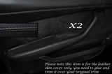 BLACK STITCH 2X FRONT DOOR HANDLE ARMREST SKIN COVERS FITS MERCEDES W116 72-80