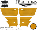 YELLOW ITALIAN LEATHER 4X DOOR CARD COVER FOR LANCIA BETA VOLUMEX COUPE