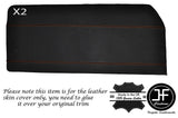 ORANGE STITCH 2X FRONT DOOR CARD SKIN COVERS FITS FORD ESCORT MK1 COUPE 2 DOOR