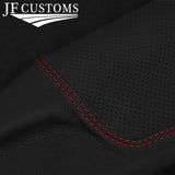 FOR HONDA S2000 RED STITCH DOOR SILL TRIM COVER PERFORATED & TOP GRAIN LEATHER