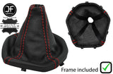 RED STITCH LEATHER MANUAL GEAR GAITER+PLASTIC FRAME FOR FORD KA MK2 2009-2016