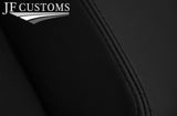 BLACK STITCH TOP-GRAIN LEATHER ARMREST LID COVER FITS SKODA YETI 2009-2017