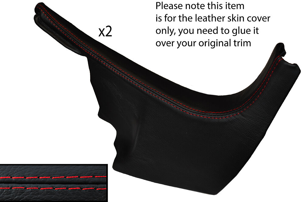RED  STITCH 2X LOWER A PILLAR LEATHER COVERS FITS AUDI A3 8P S3 RS3 2003-2012