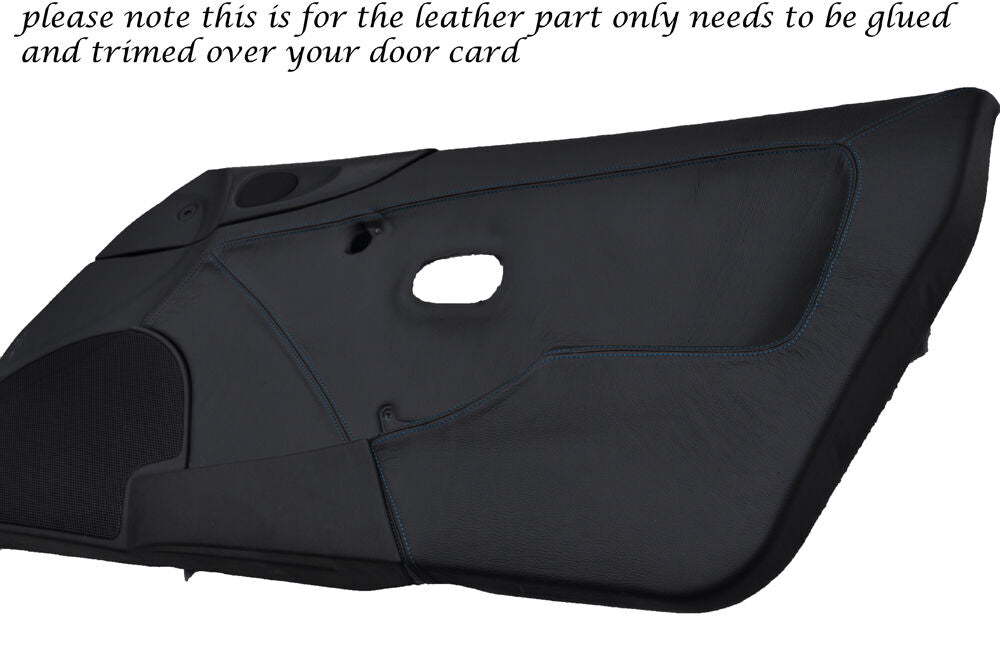 BLUE STITCH 2X DOOR CARD LEATHER SKIN COVERS FITS MAZDA MX5 MK2 MIATA 98-05