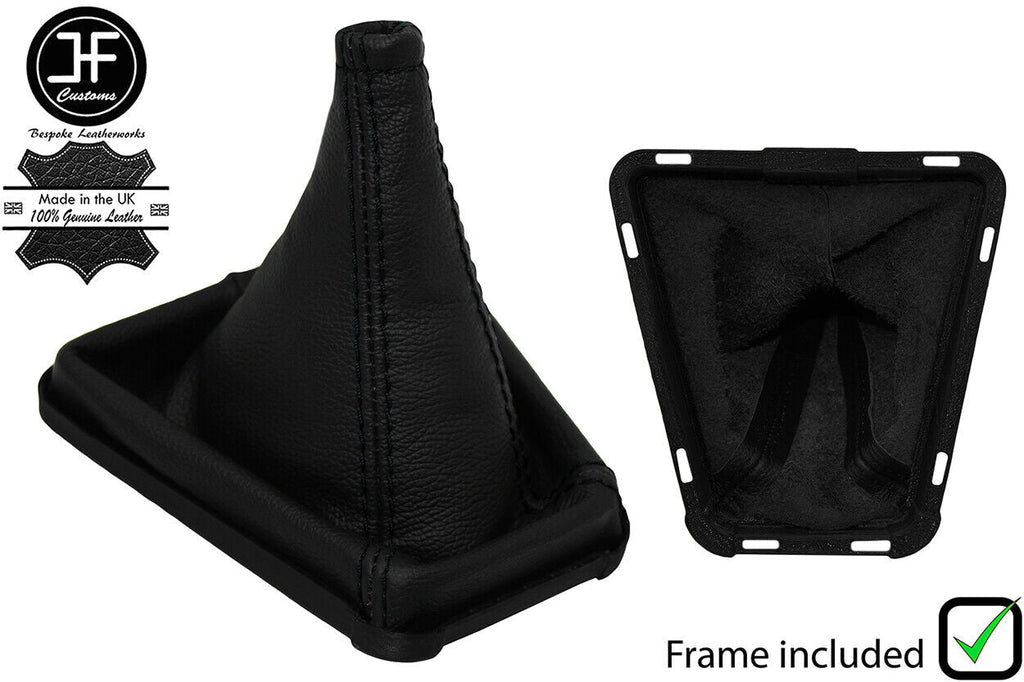 BLACK STITCH LEATHER MANUAL GEAR GAITER+PLASTIC FRAME FOR PEUGEOT 309 1985-1994