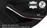 RED  STITCH 2X REAR DOOR HANDLE ARMREST LEATHER COVERS FOR MERCEDES GLA 14-19