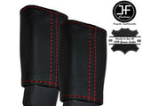 RED STITCHING 2X SEAT BELT REAL LEATHER COVERS FOR BMW 8 SERIES E31 1990-1999