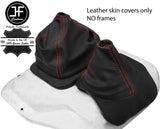RED STITCH LEATHER GEAR GAITER & 4WD GAITER FOR TOYOTA LAND CRUISER 75 SERIES