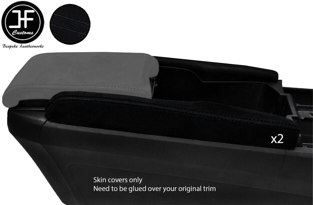 BLACK STITCH 2X CONSOLE SIDE TRIM SUEDE COVER FITS HONDA CIVIC MK10 2017-2019